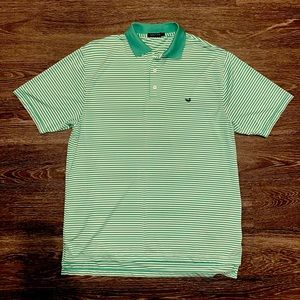 Southern Marsh Green/White Striped Polo Shirt